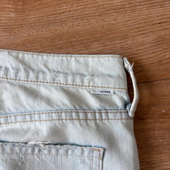 Mother The Dropout Fray Get Blondie Straight Leg Denim Jeans Blue Size 26 - Picture 11 of 16